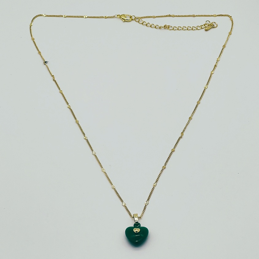 Изображение товара PABUR Колье HEART MINI (green), цвет: золотой, размер: 0