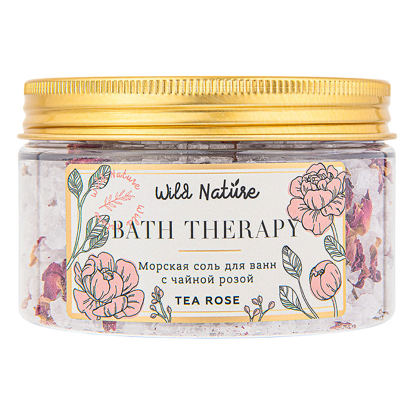 Изображение товара Морская соль для ванн с чайной розой Wild Nature 300 г для расслабления и ухода за кожей