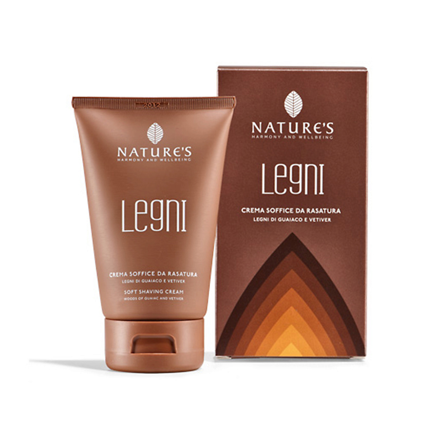 Изображение товара NATURE'S HARMONY AND WELLBEING Крем для бритья мягкий с гваяковым деревом и ветивером Legni Nature's, 125 мл