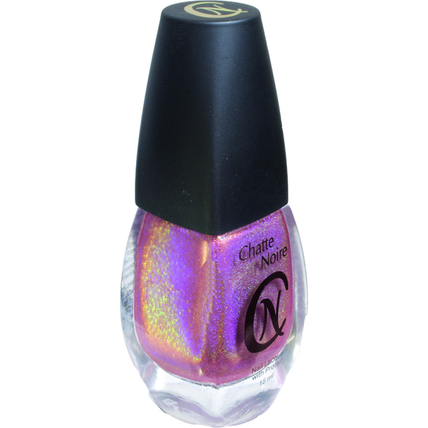 Изображение товара CHATTE NOIRE Лак для ногтей Радуга Pink, тон 703 шоколадно-розовый голографический, 15 мл