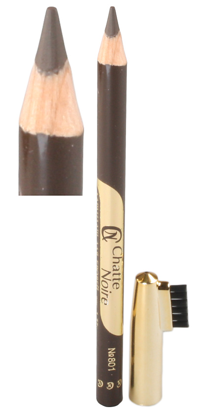 Изображение товара CHATTE NOIRE Карандаш для бровей, Темный коричнево-серый 801, пудровый
