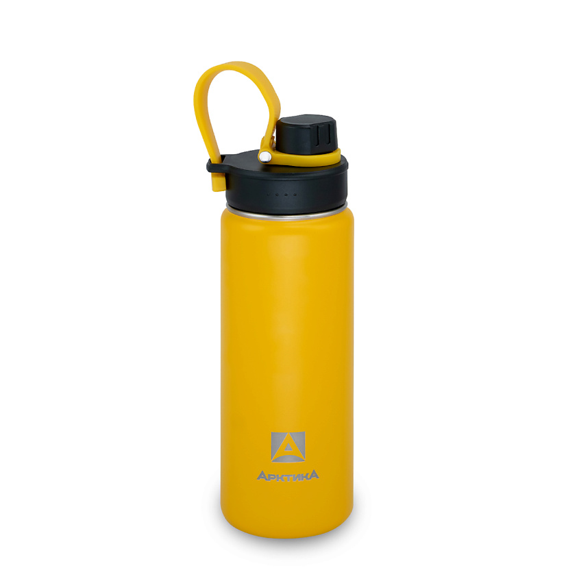 Изображение товара Термобутылка Арктика 530 мл с двумя крышками для тепла и холода Желтая