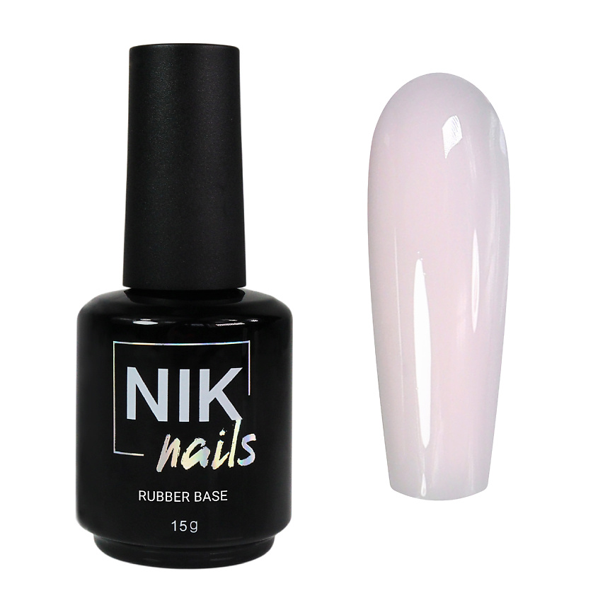 Изображение товара NIK NAILS Камуфлирующая база для ногтей Rubber Base Milk, цвет: Бежевый, 15 г