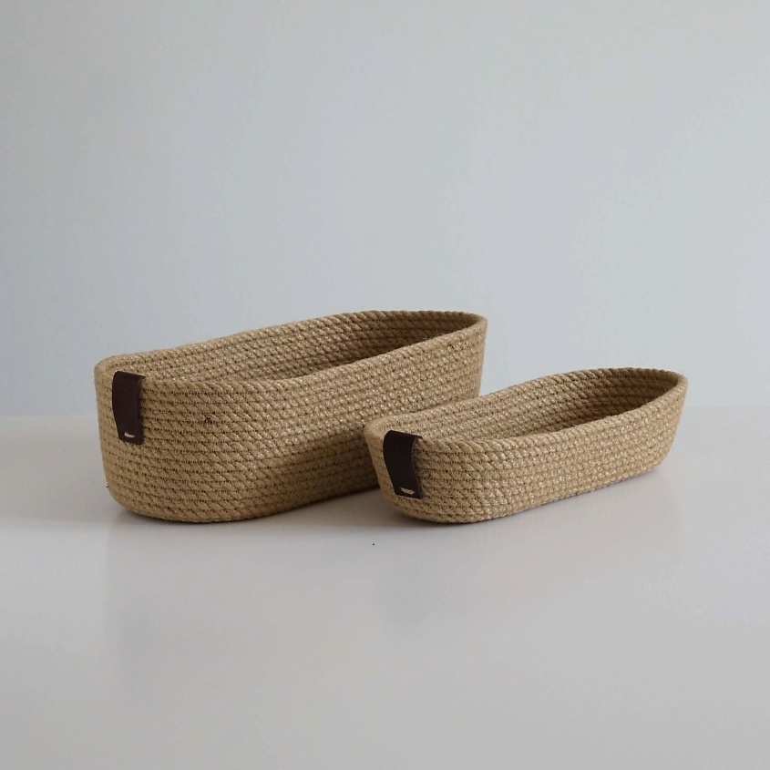 Изображение товара ПОЛЕ Набор овальных корзин для хранения, Бежевый