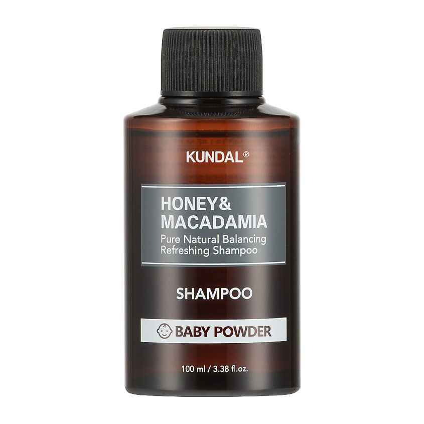 Изображение товара KUNDAL Шампунь для волос с ароматом Детской присыпки Honey & Macadamia Shampoo, 100 мл