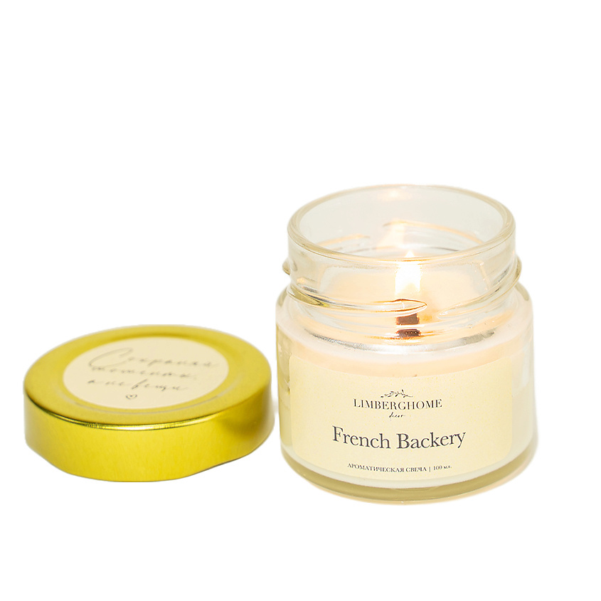 Изображение товара LIMBERGHOME DECOR Свеча ароматическая "Французская Пекарня" с деревянные фитилем, 100 мл