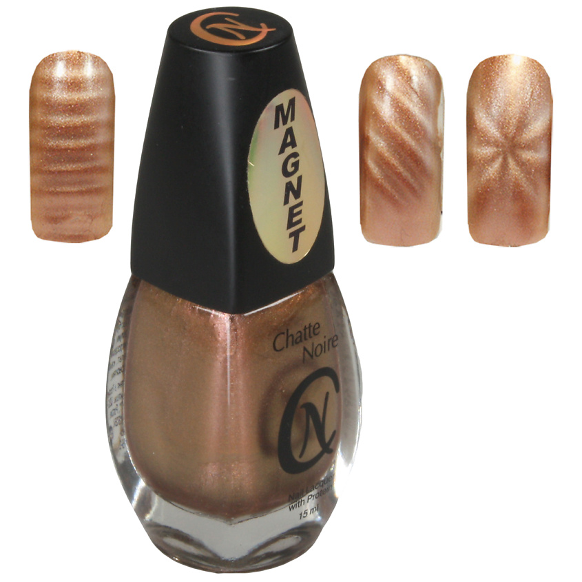 Изображение товара Магнитный лак для ногтей CHATTE NOIRE с эффектом переливов 456 светлый бронзово-серебристый 15 цвет
