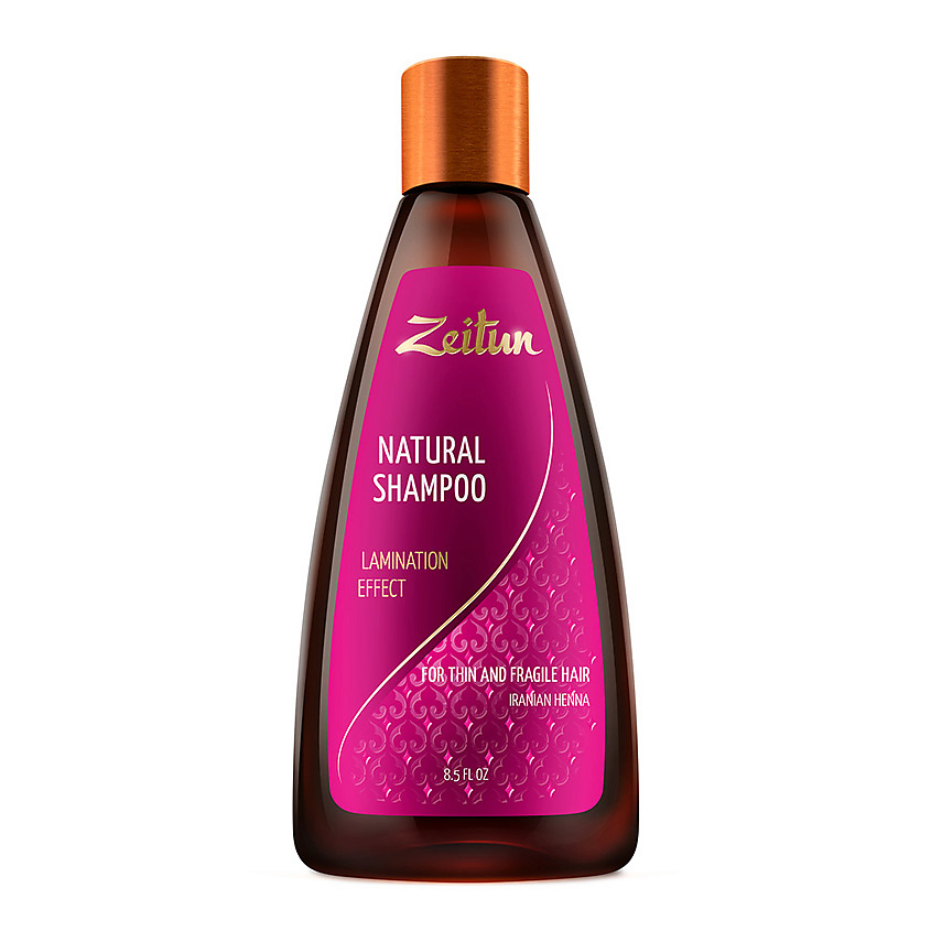 Изображение товара ZEITUN Шампунь для тонких и хрупких волос с иранской хной "Эффект ламинирования" Lamination Effect, 250 мл