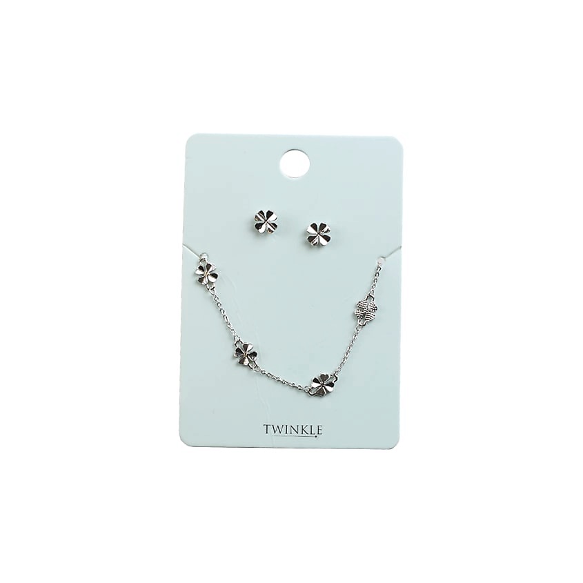 Изображение товара Набор серьги и браслет Clover Silver Twinkle женский стильный аксессуар