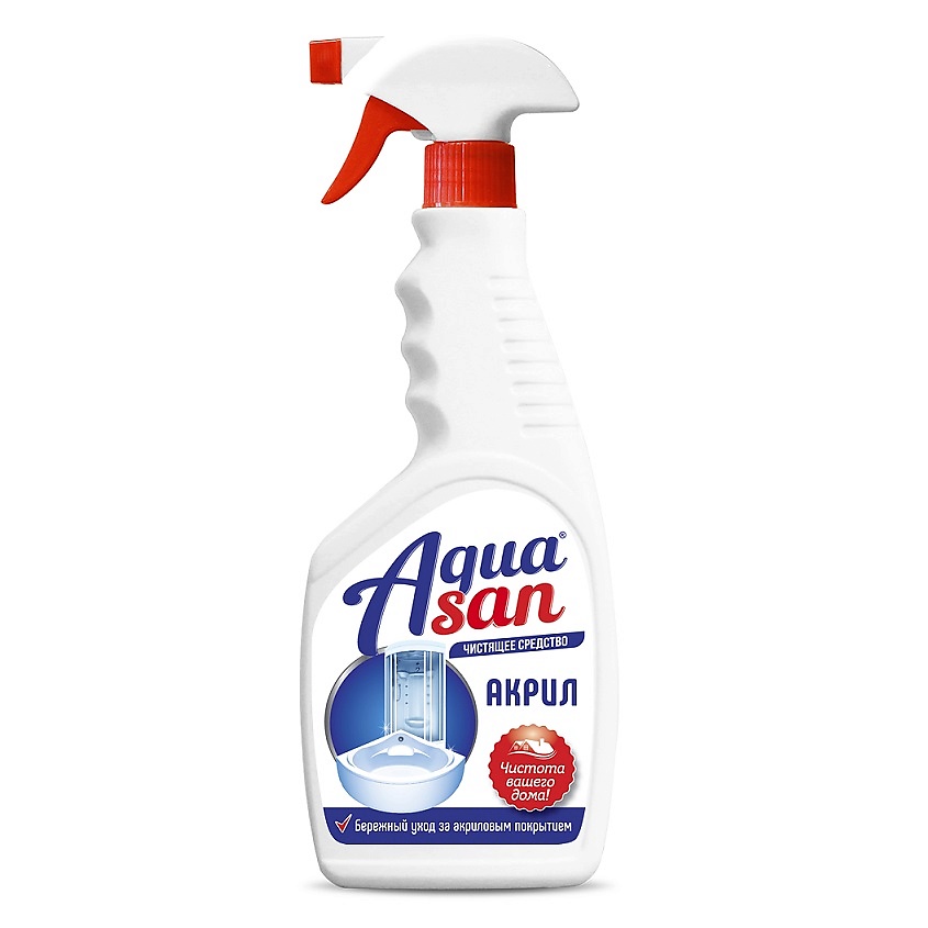 Изображение товара AQUASAN Средство чистящее жидкое для мытья акриловых ванн и душевых кабин, 1 шт.