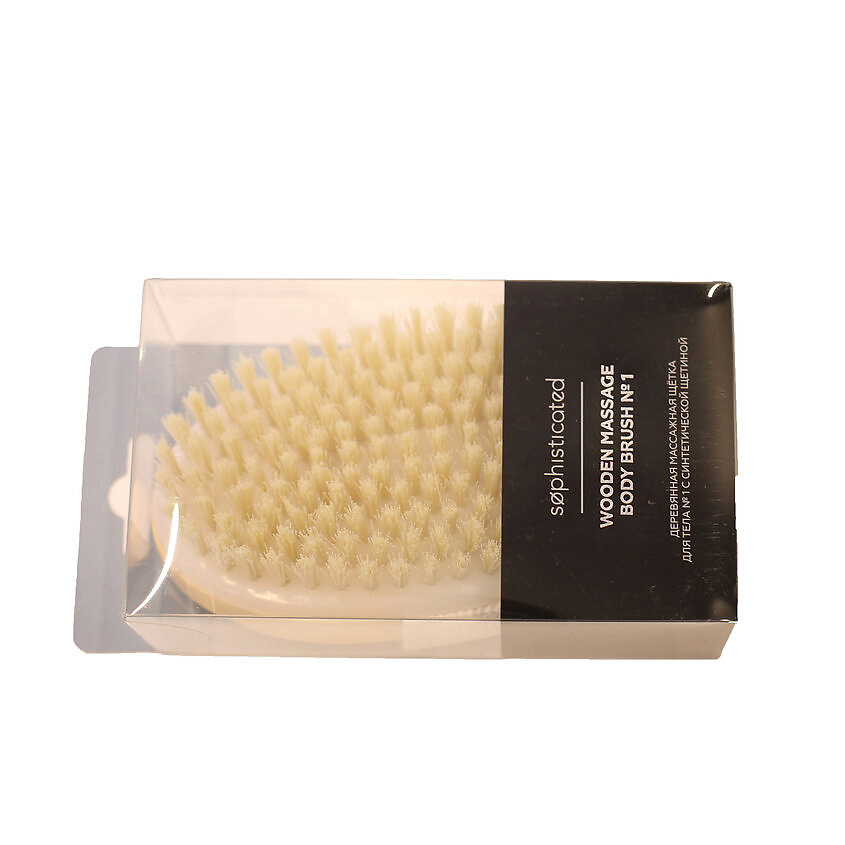 Изображение товара ЛЭТУАЛЬ Деревянная массажная щётка для тела n. 1 с синтетической щетиной, 1 шт.