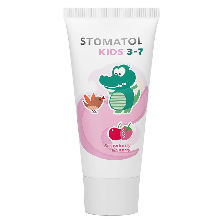 Изображение товара STOMATOL KIDS Зубная паста детская c 3 лет со вкусом Клубника и вишня защита от кариеса, 50 мл