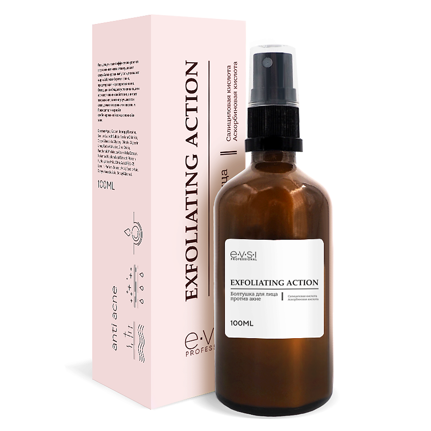 Изображение товара EVSI Болтушка для лица против акне Салициловая и Аскорбиновая кислота, 100 мл