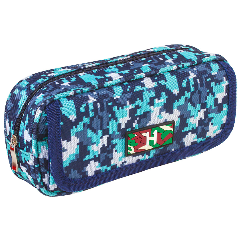 Изображение товара Пенал BRAUBERG Military с одним отделением синий 21х5х9 косметичка