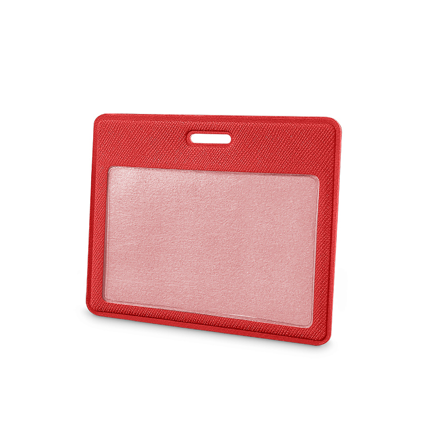 Изображение товара FLEXPOCKET Карман для пропуска, бейджа или проездного из экокожи, горизонтальный, Красный
