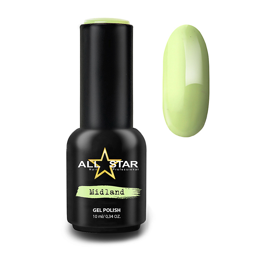 Изображение товара Гель-лак ALL STAR PROFESSIONAL Houston Зеленый чай гиппоалергенный 10 мл