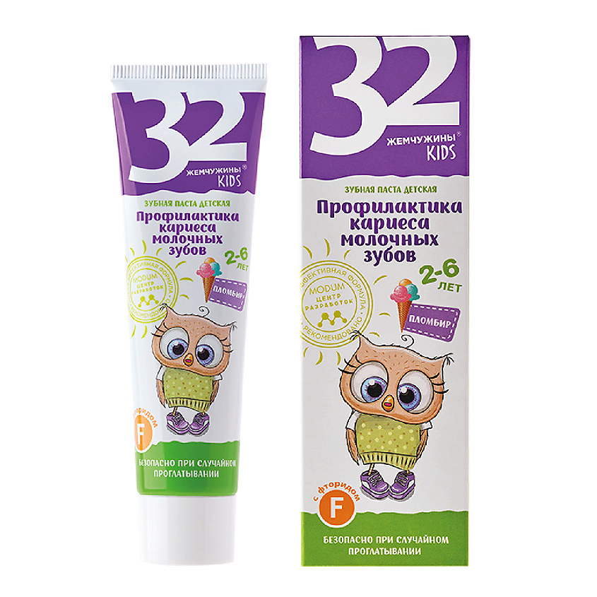 Изображение товара Детская зубная паста MODUM ЖЕМЧУЖИНЫ KIDS профилактика кариеса 60 г