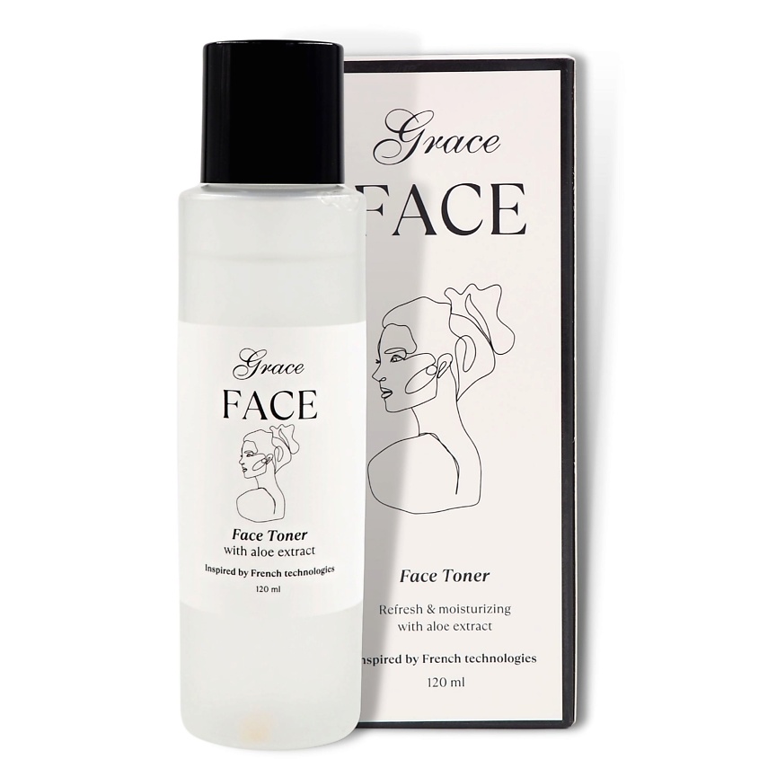 Изображение товара GRACE FACE Увлажняющий и успокаивающий тоник для лица с экстрактом алоэ вера, 120 мл
