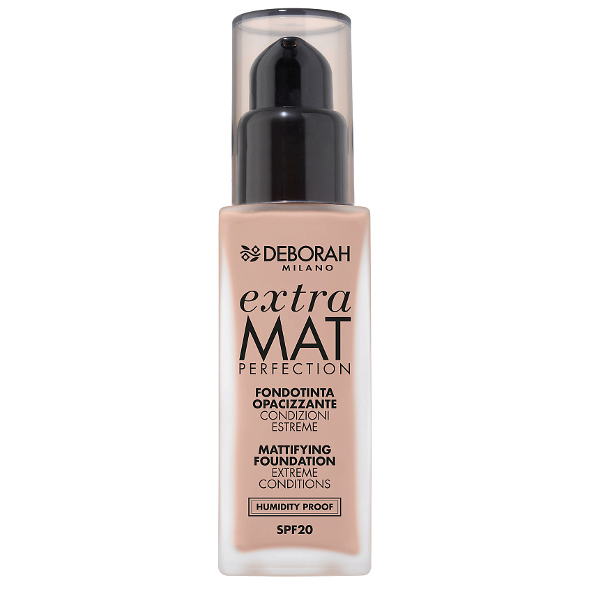 Изображение товара DEBORAH MILANO Тональная основа матирующая EXTRA MAT PERFECTION MATTIFYING FOUNDATION, № 01 белоснежный, 30 мл