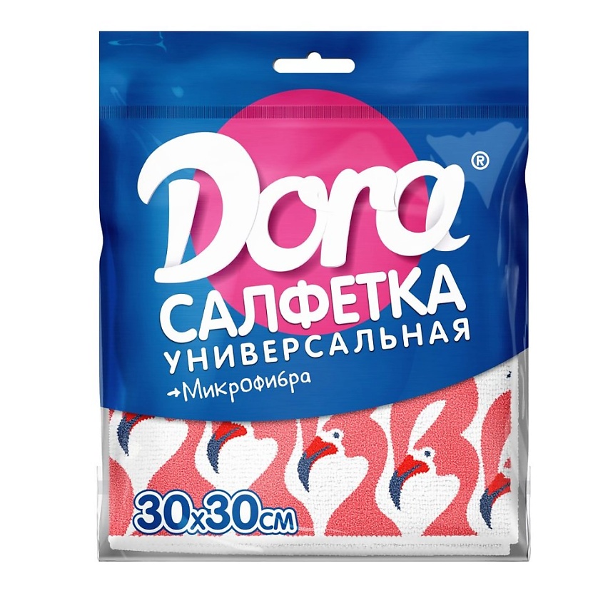 Изображение товара Салфетка из микрофибры DORA с цветным рисунком 30х30 см