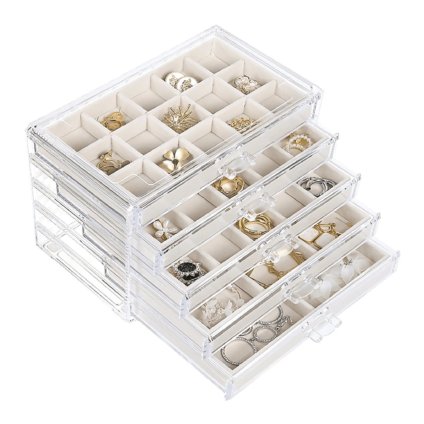 Изображение товара DENEZO Шкатулка-органайзер для украшений "Betti", для бижутерии, колец, сережек, Бежевый