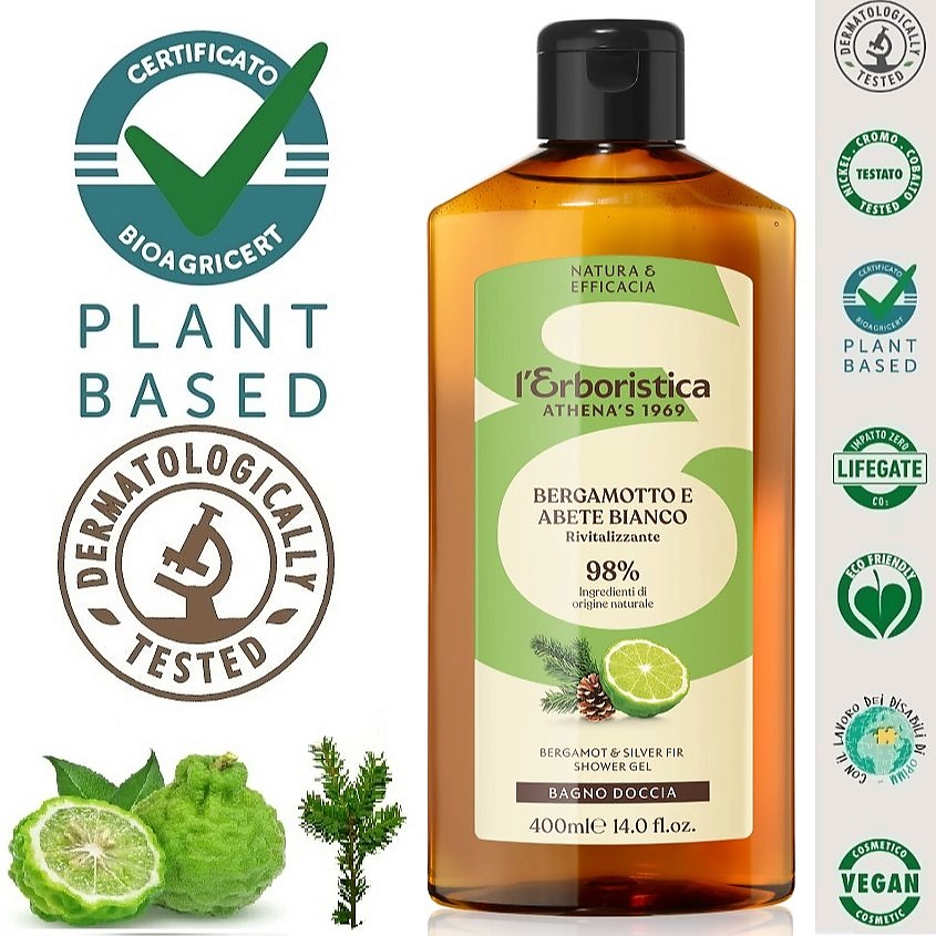 Изображение товара L`ERBORISTICA Натуральный Гель для душа концентрированный, парфюмированный "Бергамот и Пихта", 400 мл