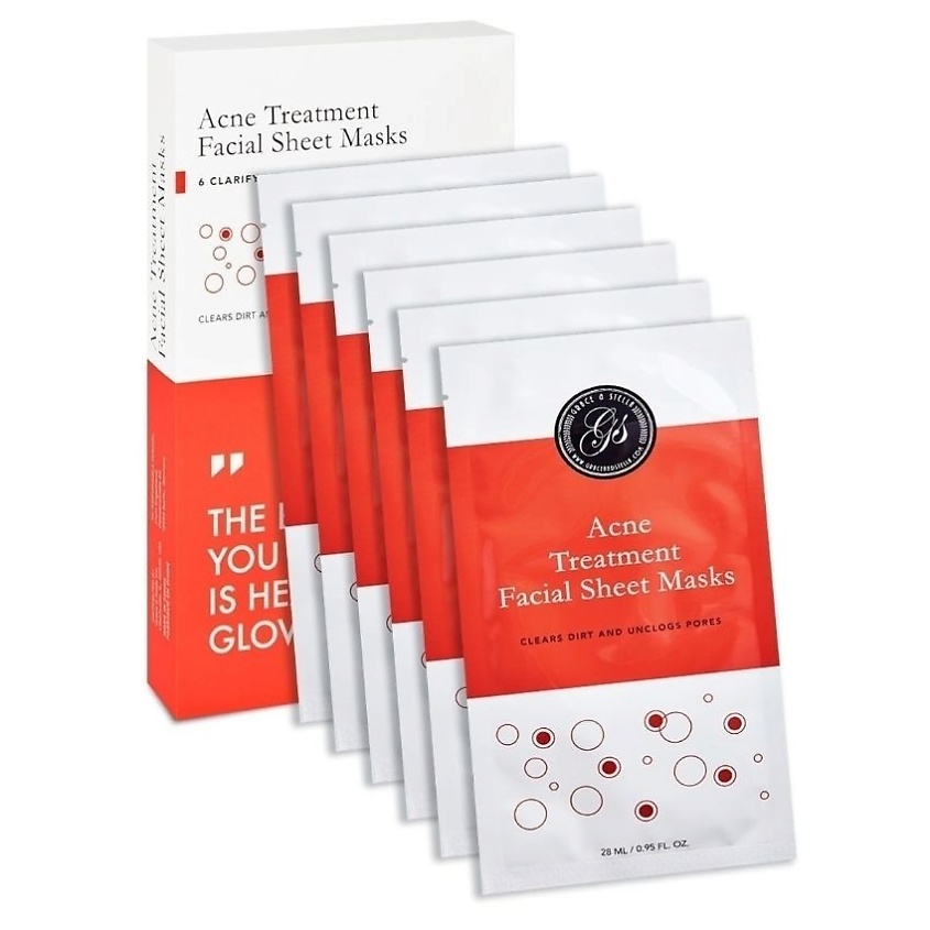 Изображение товара GRACE AND STELLA Маска тканевая для проблемной кожи лица анти-акне, 6 шт