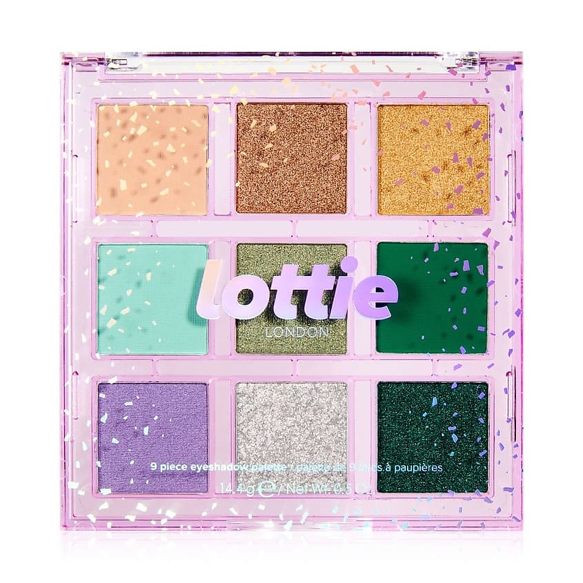 Изображение товара LOTTIE LONDON Палетка теней для век 9 оттенков Emerald Euphoria, 14,4 г