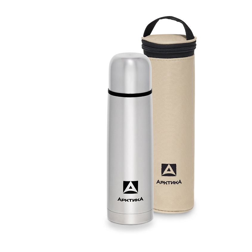 Изображение товара АРКТИКА Термос 0,5 л в чехле, Серебристый
