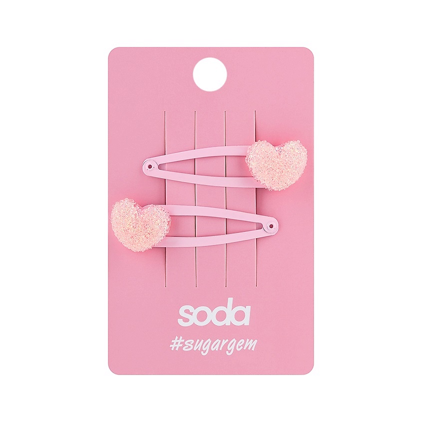 Изображение товара SODA Заколки для волос PINK HEARTS #sugargem, 2 шт.