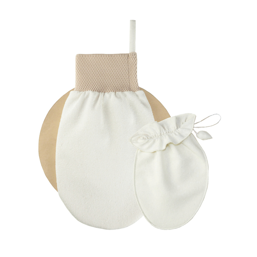 Изображение товара SILK MANUFACTURE SPA набор шёлковых рукавиц для ухода за лицом и телом, Бежевый