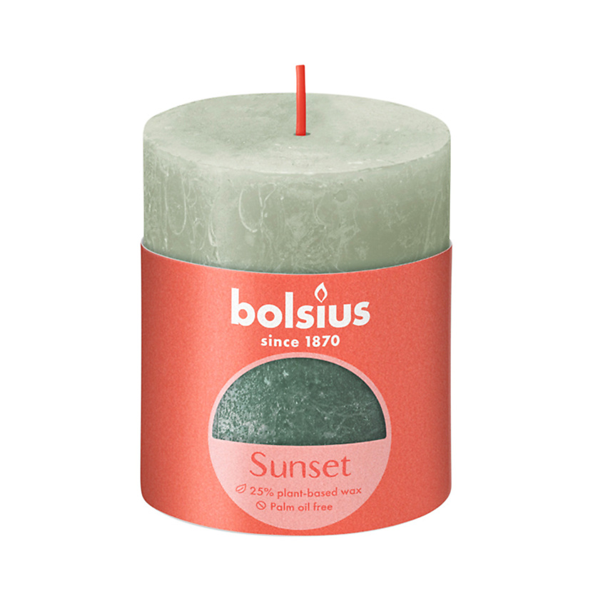 Изображение товара BOLSIUS Свеча рустик Sunset зеленый+синий, 260 шт