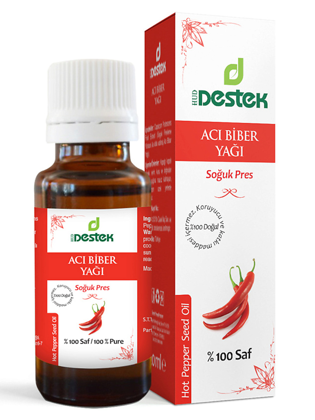 Изображение товара DESTEK Косметическое масло красного, жгучего перца для волос и тела, 20 мл.