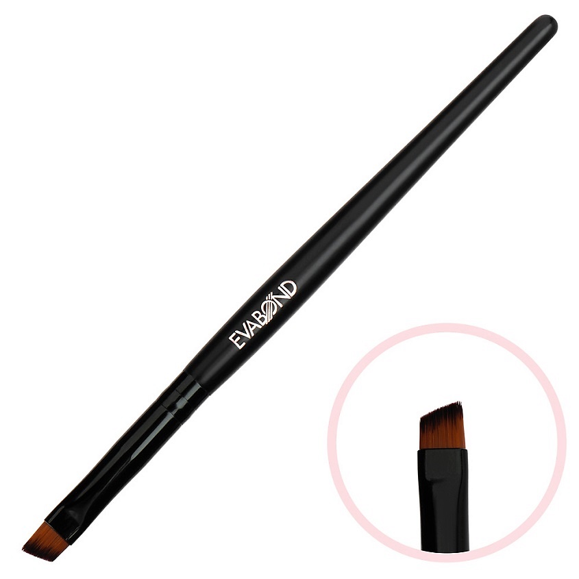 Изображение товара EVABOND Кисть макияжная для бровей скошенная №4 Black, 1 шт