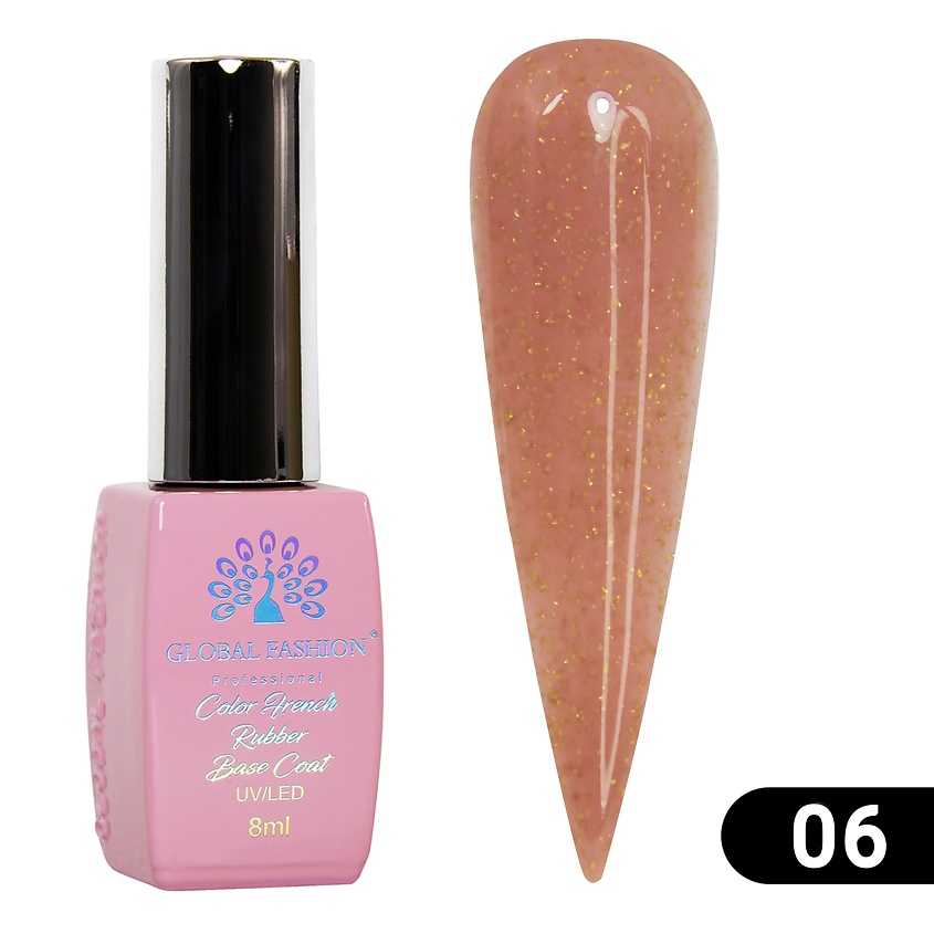 Изображение товара GLOBAL FASHION Каучуковая база Foil Rubber Base, цвет: Розовый, 8 цвет