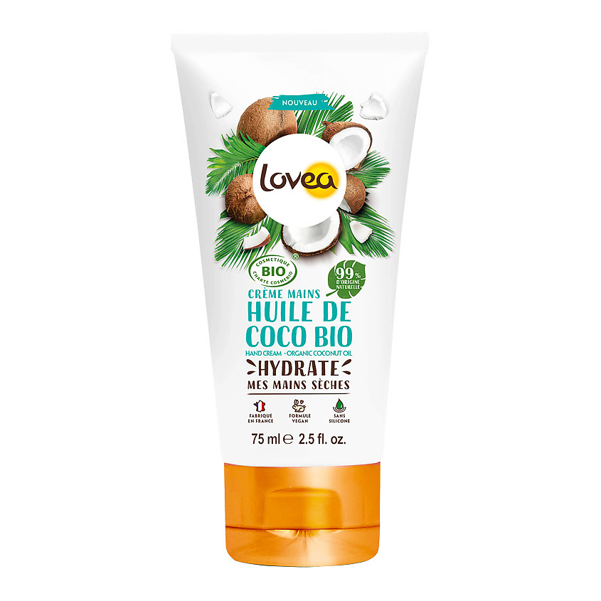 Изображение товара LOVEA Крем для рук увлажняющий с маслом кокоса БИО для сухой кожи, 75 мл