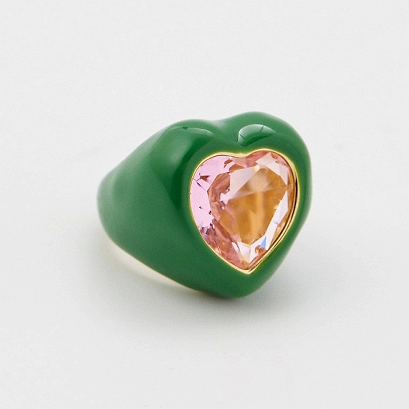 Изображение товара Кольцо HEART от PABUR Зеленый размер 17 - стильное украшение для женщин