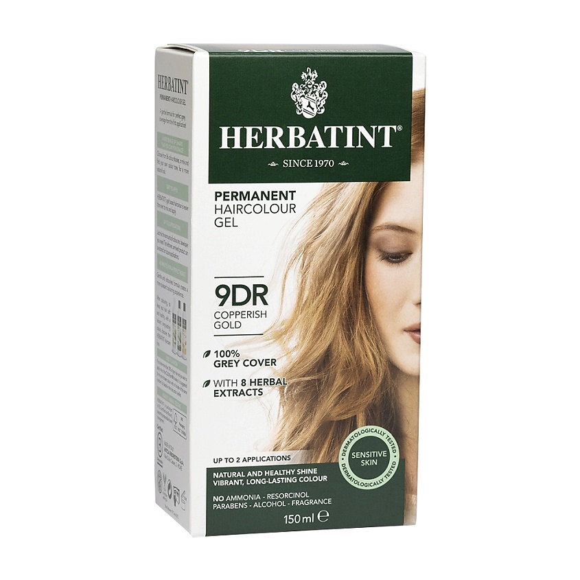 Изображение товара HERBATINT Гель-краска для волос, 150 мл; тон 9DR МЕДНОЕ ЗОЛОТО