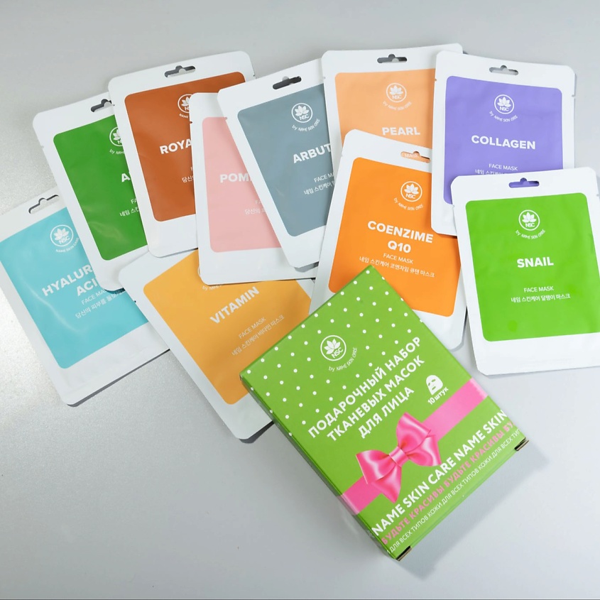 Изображение товара NAME SKIN CARE Набор тканевых масок для лица, 10 шт.