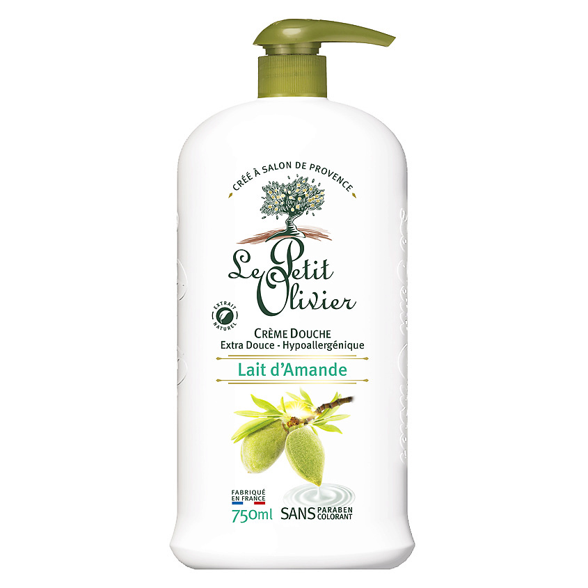 Изображение товара LE PETIT OLIVIER Крем для душа нежный Миндальное молочко Lait d'Amande Crème Douche, 750 мл