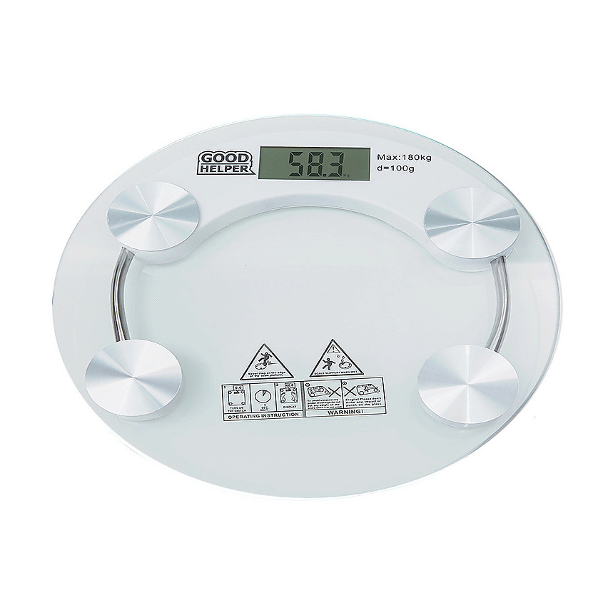 Изображение товара GOOD HELPER Весы напольные электронные BS-S50 до 180 кг, стеклянные, цвет: Прозрачный
