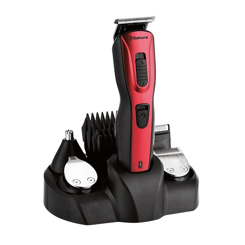 Изображение товара SAKURA Триммер электрический SA-5523R универсальный 10 насадок аккумуляторный, 1 шт.