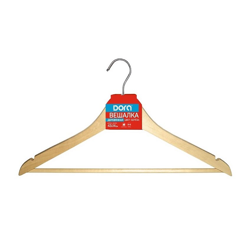 Изображение товара DORA Вешалка деревянная "Береза", 1 шт., цвет "береза"