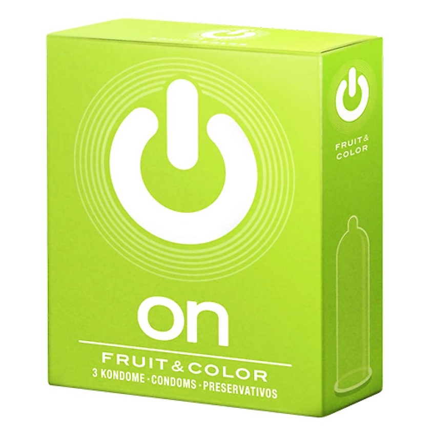 Изображение товара ON Презервативы ON Fruit & Color, цветные и ароматизированные, 54 мм, 3 шт
