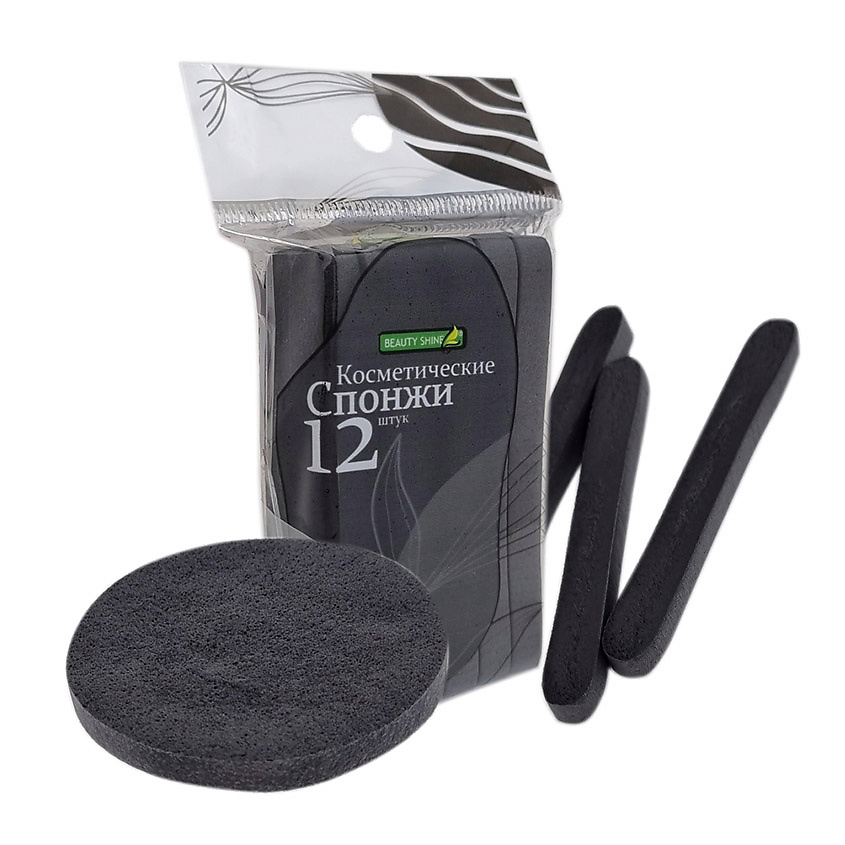 Изображение товара Спонж для лица BEAUTY SHINE из целлюлозы 12 шт натуральный мягкий эффективный уход
