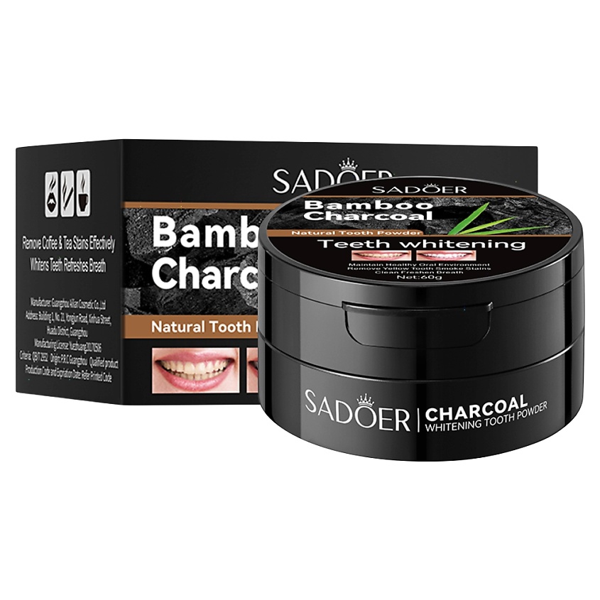 Изображение товара SADOER Зубной порошок с бамбуковым углем, 60 гр.