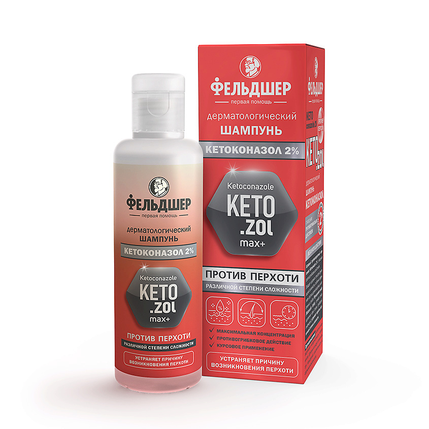 Изображение товара ФЕЛЬДШЕР Шампунь дерматологический Кетоконазол 2 % от перхоти, 125 мл