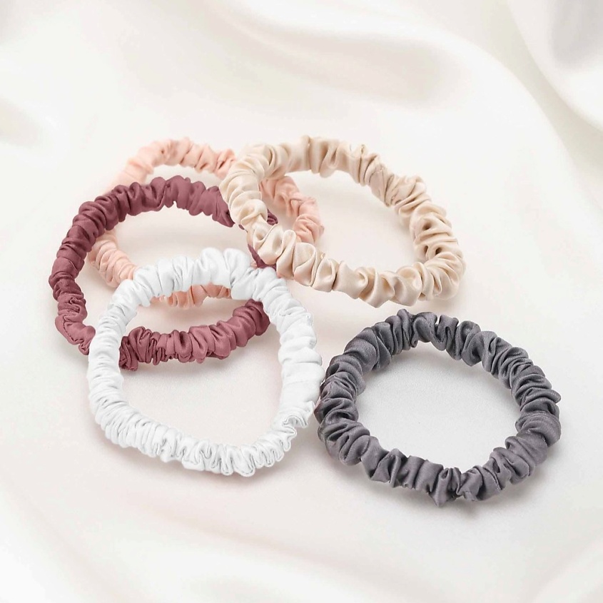 Изображение товара 8 HORAS OF SILK Набор из 5 узких шелковых резинок Light, 5 шт