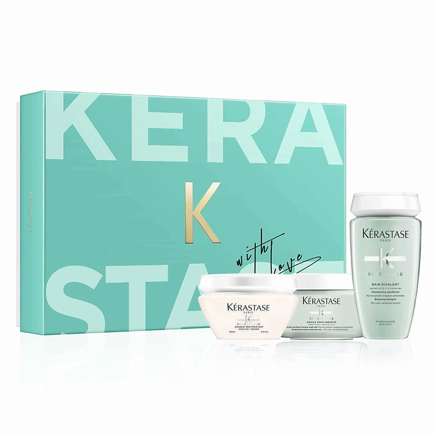 Изображение товара KERASTASE Набор Spécifique: Шампунь + Глиняная маска + Увлажняющая маска, 250 мл + 250 мл + 200 мл