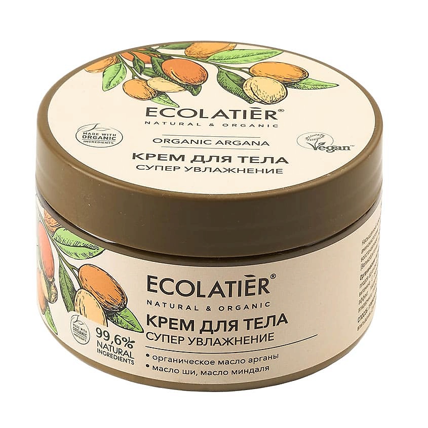Изображение товара Эко-крем для тела ECOLATIER GREEN ORGANIC ARGANA 250 мл для увлажнения и восстановления кожи
